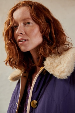 Veste réversible en lin Volere - Beige et violet