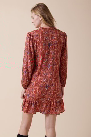 Robe trapèze Riehen - Rouge brique et écru