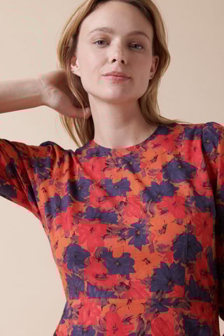 Robe trapèze Ramon - Rouge et orange