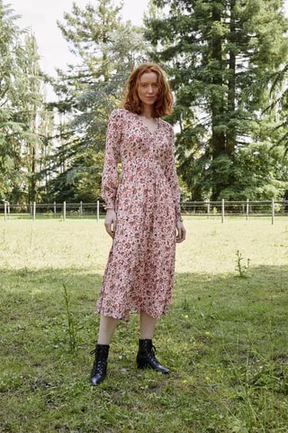 Robe midi Rizlaine - Nude