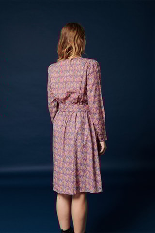 Robe trapèze Rilan - Bleu marine et corail