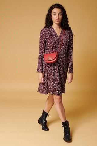 Robe portefeuille Rylem - Bordeaux et noir