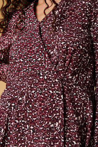 Robe portefeuille Rylem - Bordeaux et noir