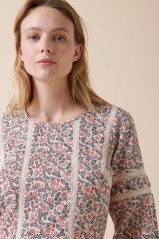 Robe trapèze Rise - Ecru et rouge