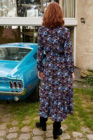 Robe midi Rachelita - Bordeaux et ciel