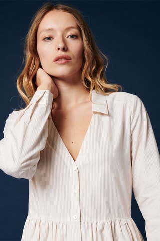 Robe chemise Ringo - Ecru et beige