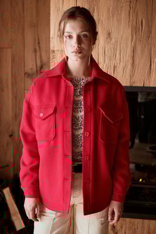 Surchemise en laine Varappe - Rouge