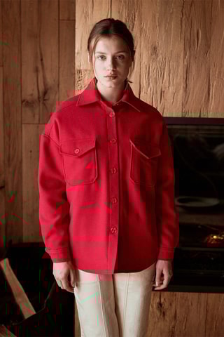 Surchemise en laine Varappe - Rouge