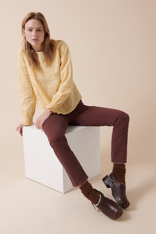 Blouse en broderie anglaise Tebessa - Jaune