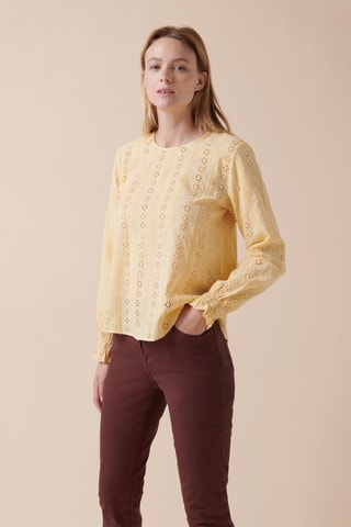 Blouse en broderie anglaise Tebessa - Jaune