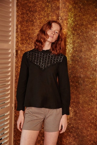 Blouse Cicek - Noir