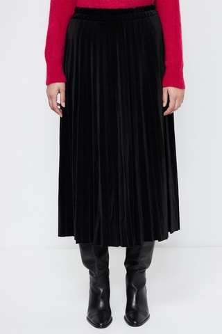 Saia plissada Justine - Preto