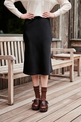 Saia midi Junca - Preto