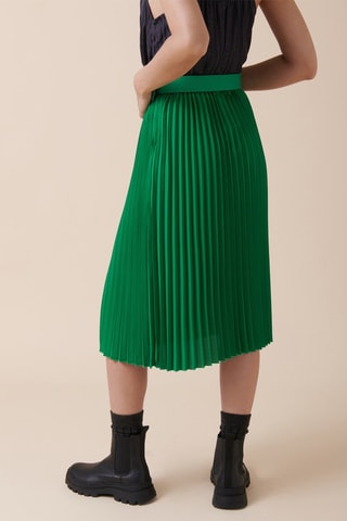 Saia plissada Joffre - Verde-menta