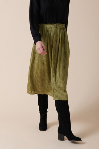 Saia midi Jayna - Verde-azeitona
