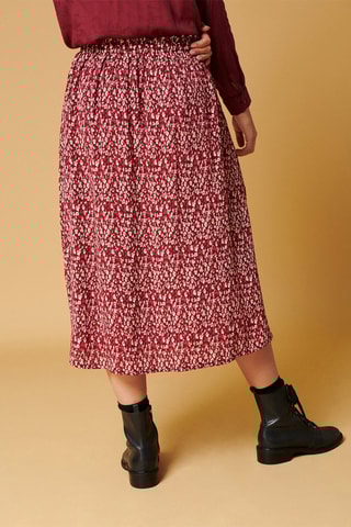 Saia midi cintura subida Janice - Vermelho