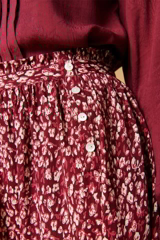 Saia midi cintura subida Janice - Vermelho