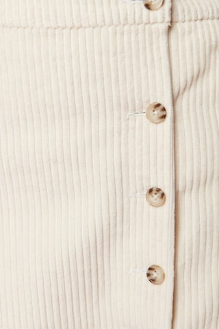 Jupe droite en velours taille haute Joanne - Ecru