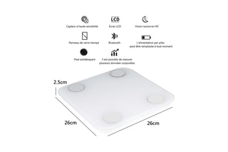 Pèse-personne numérique Bluetooth - Jusqu'à 180 kg