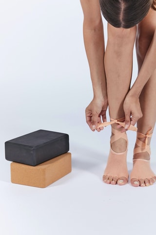 Chaussettes de yoga avec lacets - Beige