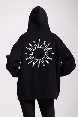 Sweat oversize à capuche Flow - Noir
