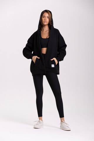 Sweat oversize à capuche Flow - Noir