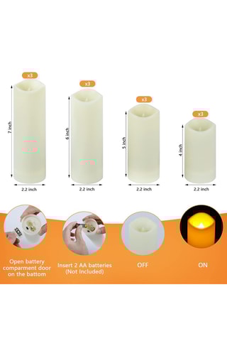12 bougies LED - Blanc