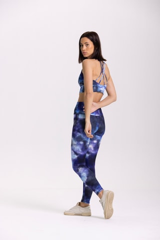 Legging tie and dye taille haute Iris - Bleu