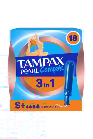 5 x 18 tampons Tampax Compak Pearl -Super Plus