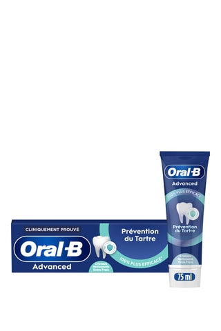 6 x Dentifrice Oral-B Advanced Prévention tartre - Extra Fraîcheur - 75 ml