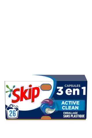 3 x Lessive capsules Skip 3-en-1 Active Clean - 26 lavages