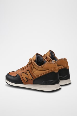 Chaussures montantes de randonnée fourrées en cuir 574 - Marron clair