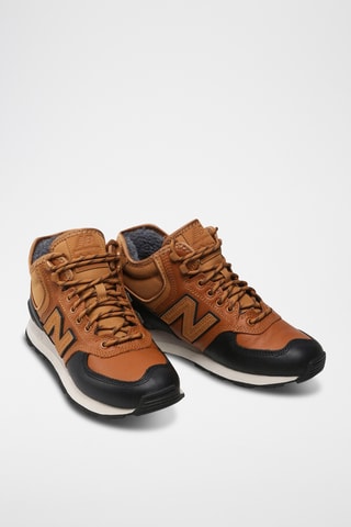 Chaussures montantes de randonnée fourrées en cuir 574 - Marron clair