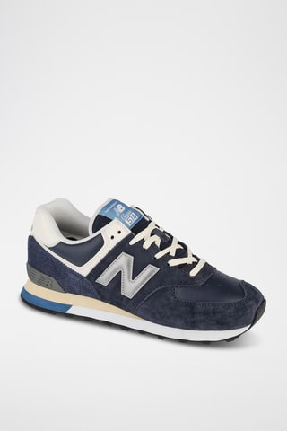 Baskets en cuir 574 - Bleu marine