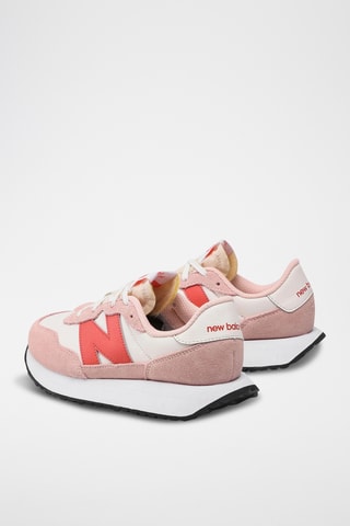 Baskets en cuir - Rose et écru