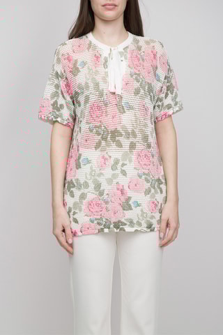 Top - Blanc et rose