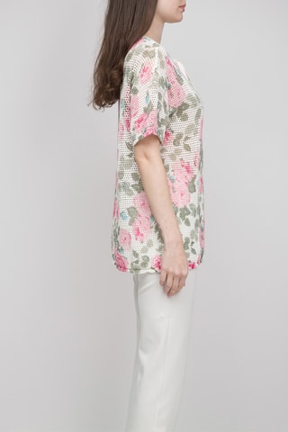 Top - Blanc et rose