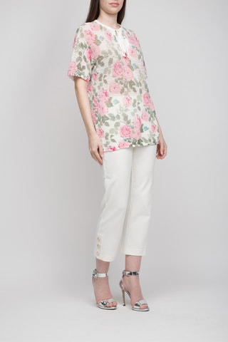 Top - Blanc et rose