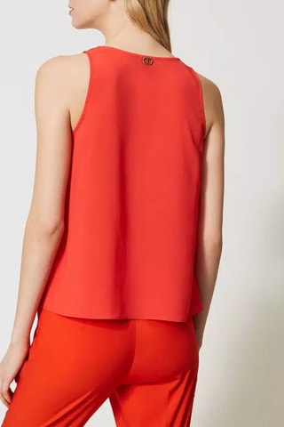 Top en dentelle - Corail
