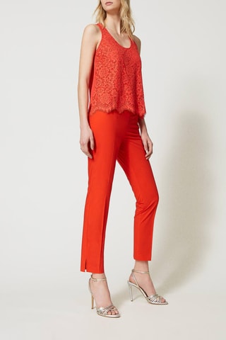 Top en dentelle - Corail