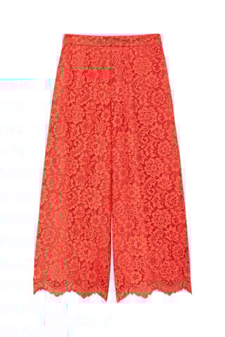 Driekwart Kanten Broek - Koraalrood