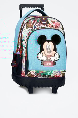 Sac à dos à roulettes Mickey Disney - Ciel et gris