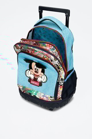 Sac à dos à roulettes Mickey Disney - Ciel et gris