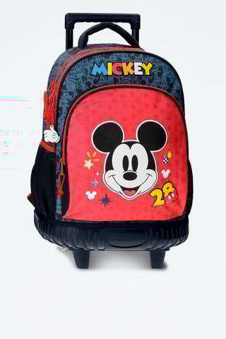 Sac à dos à roulettes Mickey Disney - Rouge et gris