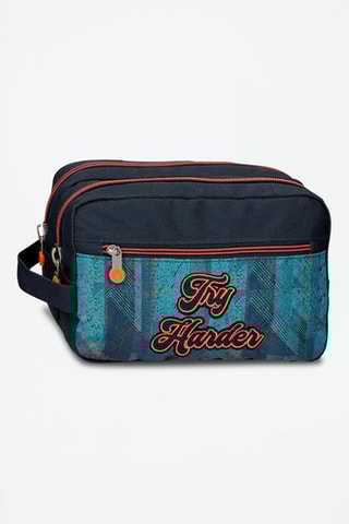 Trousse de toilette - Turquoise et noir