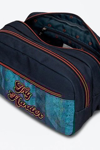 Trousse de toilette - Turquoise et noir