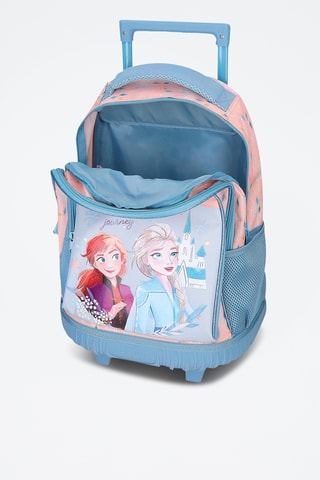 Sac à dos à roulettes Elsa et Anna La Reine des Neiges Disney - Rose et bleu