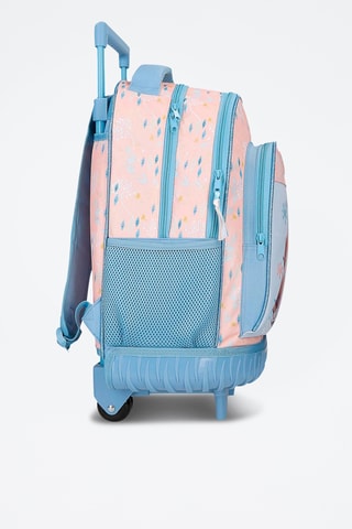 Sac à dos à roulettes Elsa et Anna La Reine des Neiges Disney - Rose et bleu