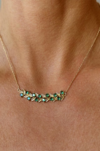Collier - Argent plaqué or jaune et zircons