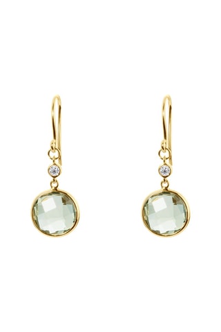 Boucles d'oreilles - Argent plaqué or jaune et améthystes
